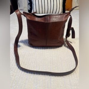 Duluth Trading Brown Leather Crossbody Bag